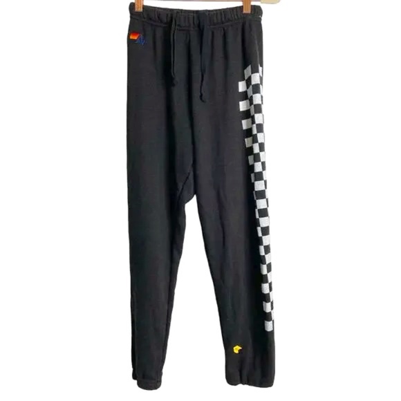 Aviator Nation Check Leg Sweatset Black White Size XS - Picture 2 of 5